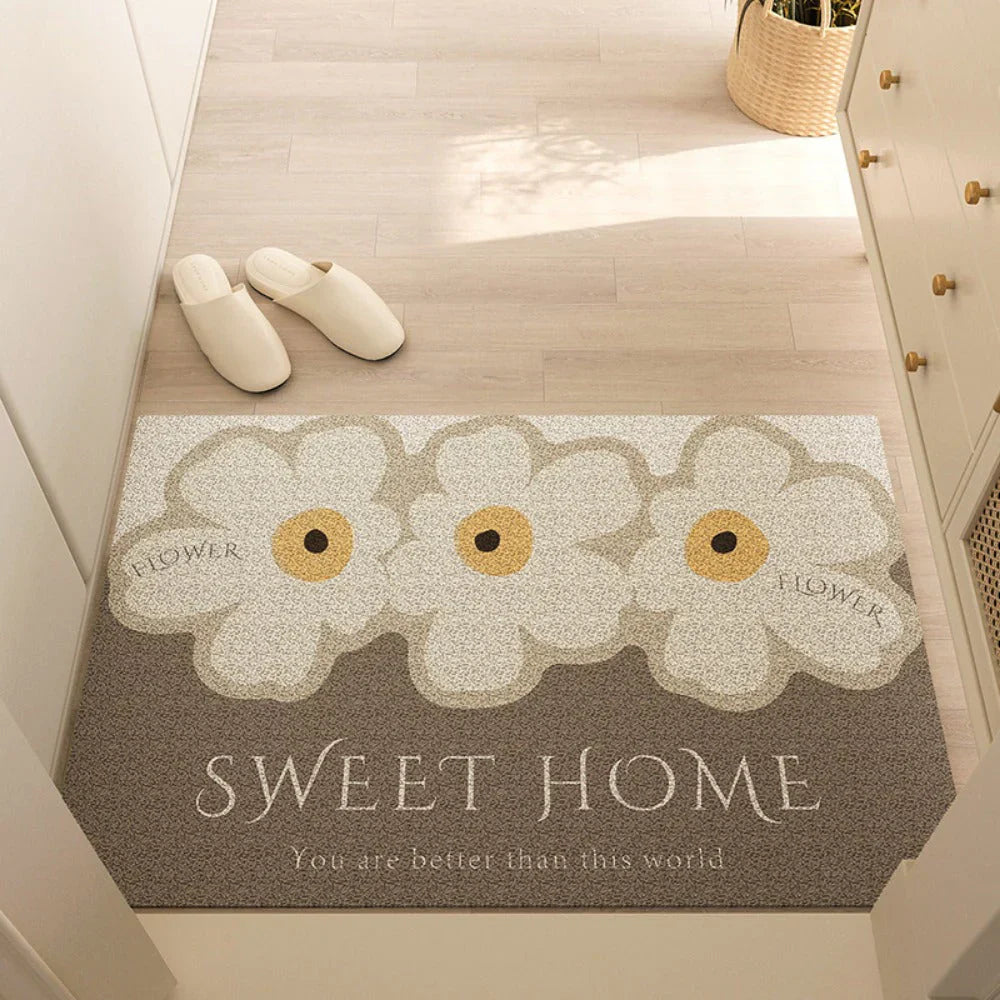 Green Floral Welcome Mat - EasyApparels