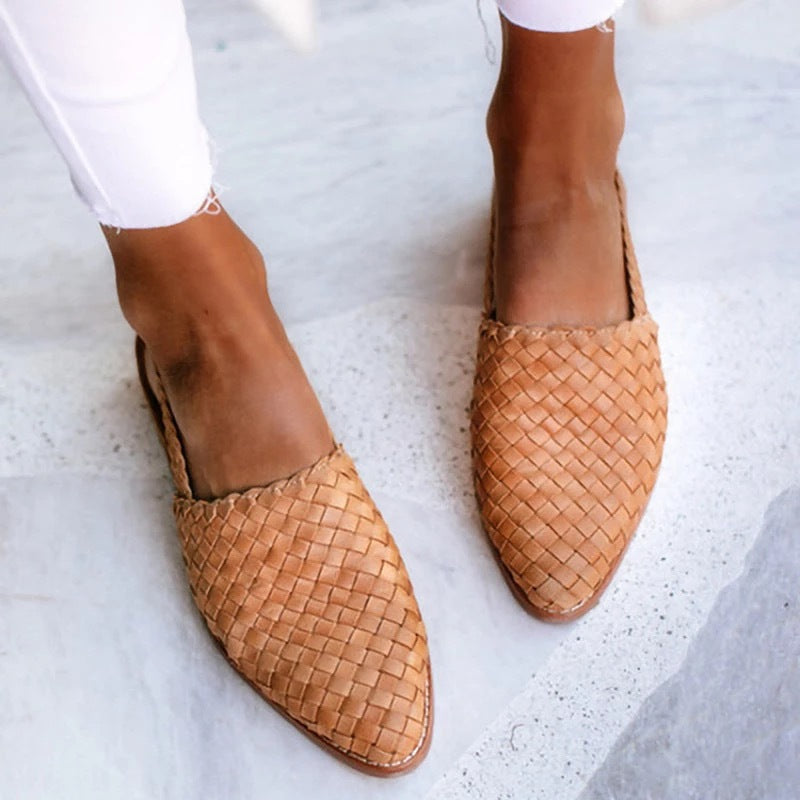 Comfortable Womens Slip On Flat Shoes - Vossary