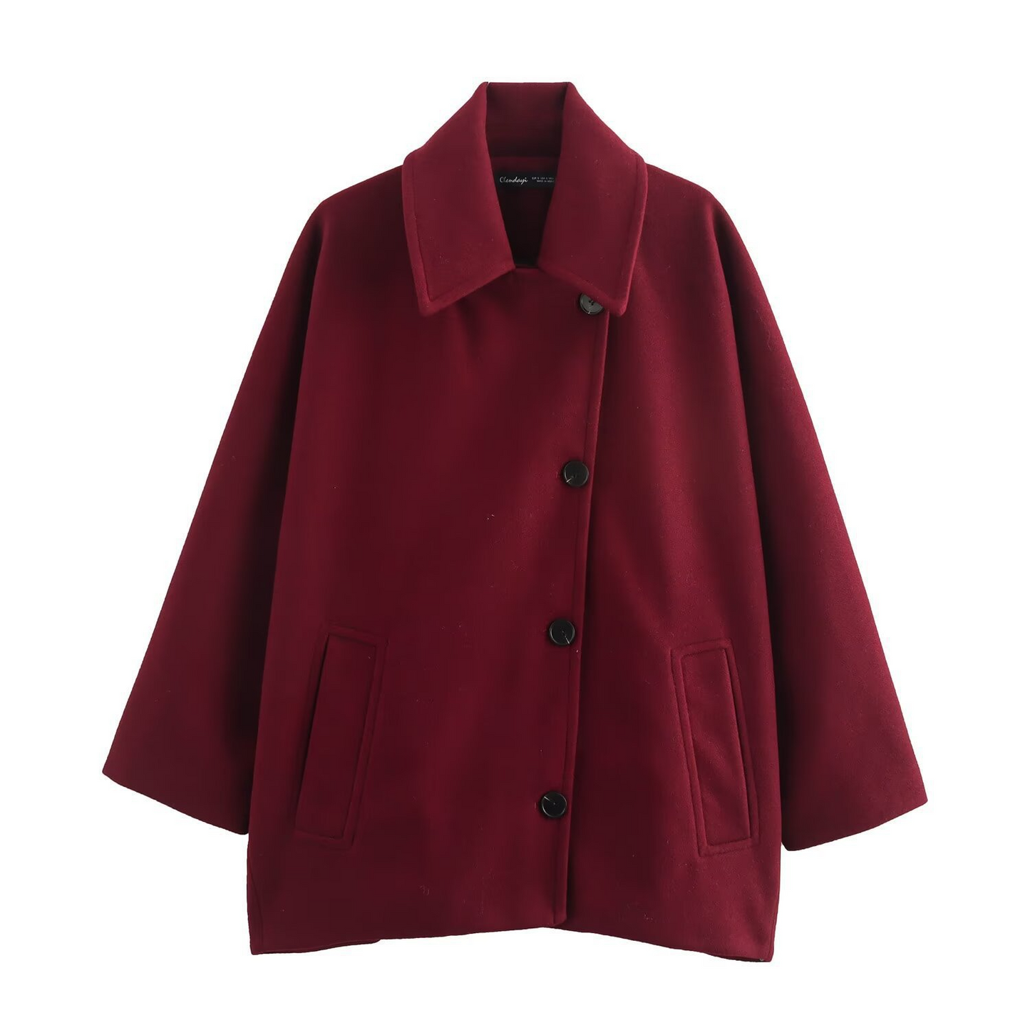Ladies Long Wool Coat with Button Front