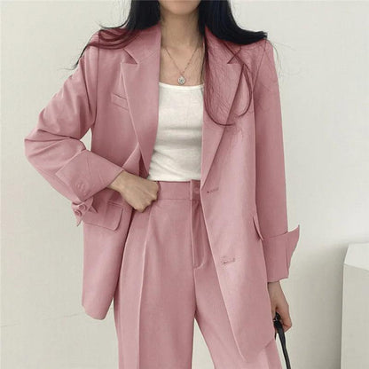 Classic Women's 2 Piece Blazer Suit Set - EasyApparels