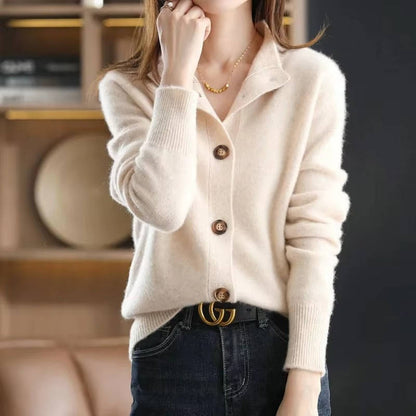 Classy Button Front Women's Sweater - EasyApparels