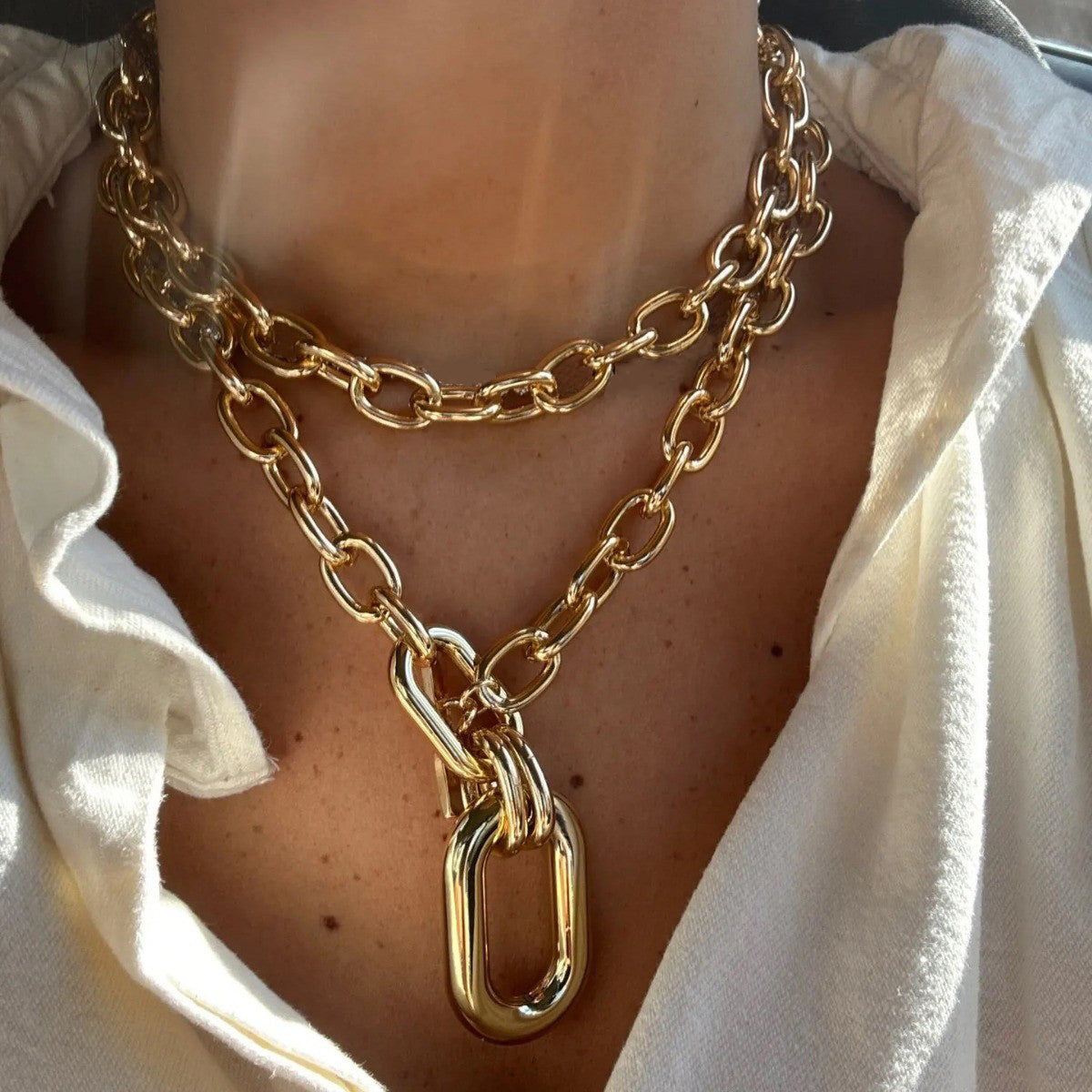 Metal Link Chain Necklace - EasyApparels