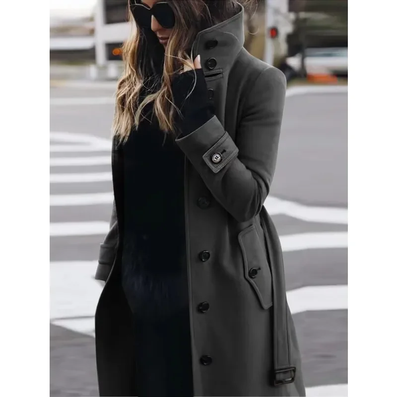 Women's Slim Fit Wool Long Coat