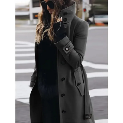 Women's Slim Fit Wool Long Coat