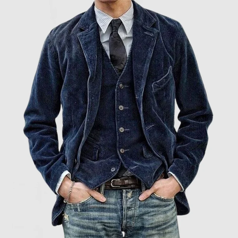 Casual Fit Blazer and Waistcoat Set - EasyApparels