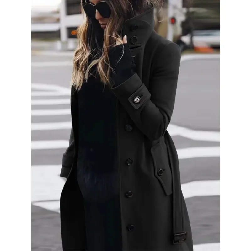Women's Slim Fit Wool Long Coat