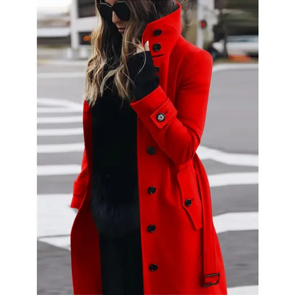 Women's Slim Fit Wool Long Coat