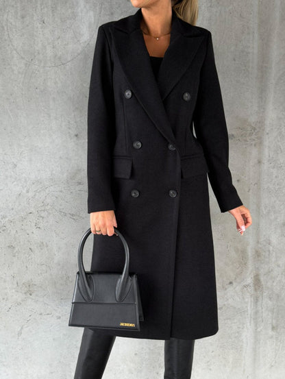 Women's Classic Double Breasted Wool Coat