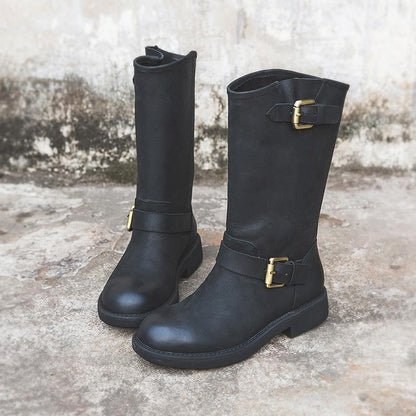 Stylish Buckle Boots - Classic Design, Easy Wear