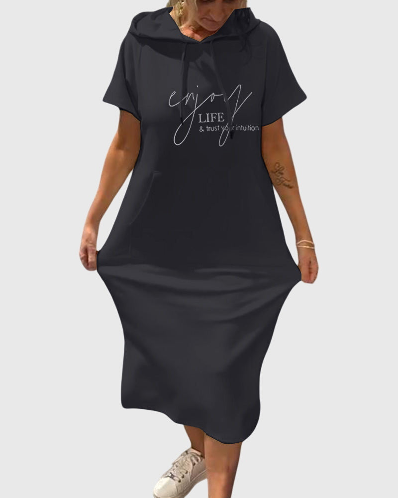 Comfortable Hooded Sweat Dress