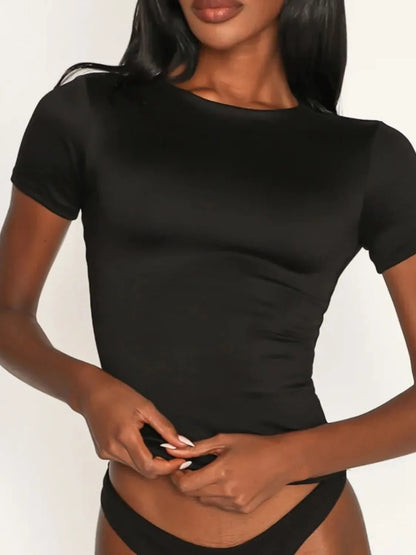 Classic Crew Neck Swimsuit Top