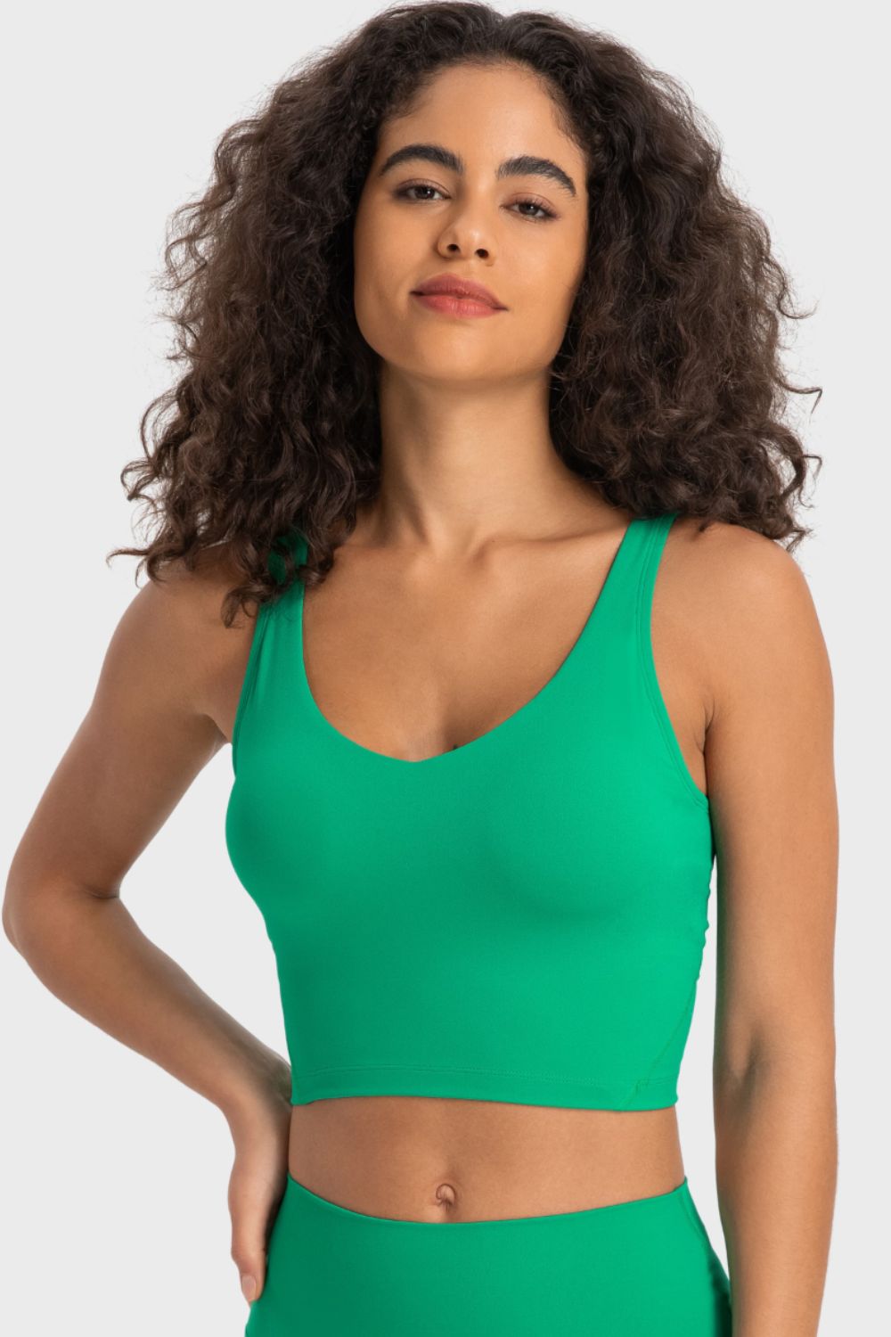 Low Cut Seamless Crop Top Sports Bra