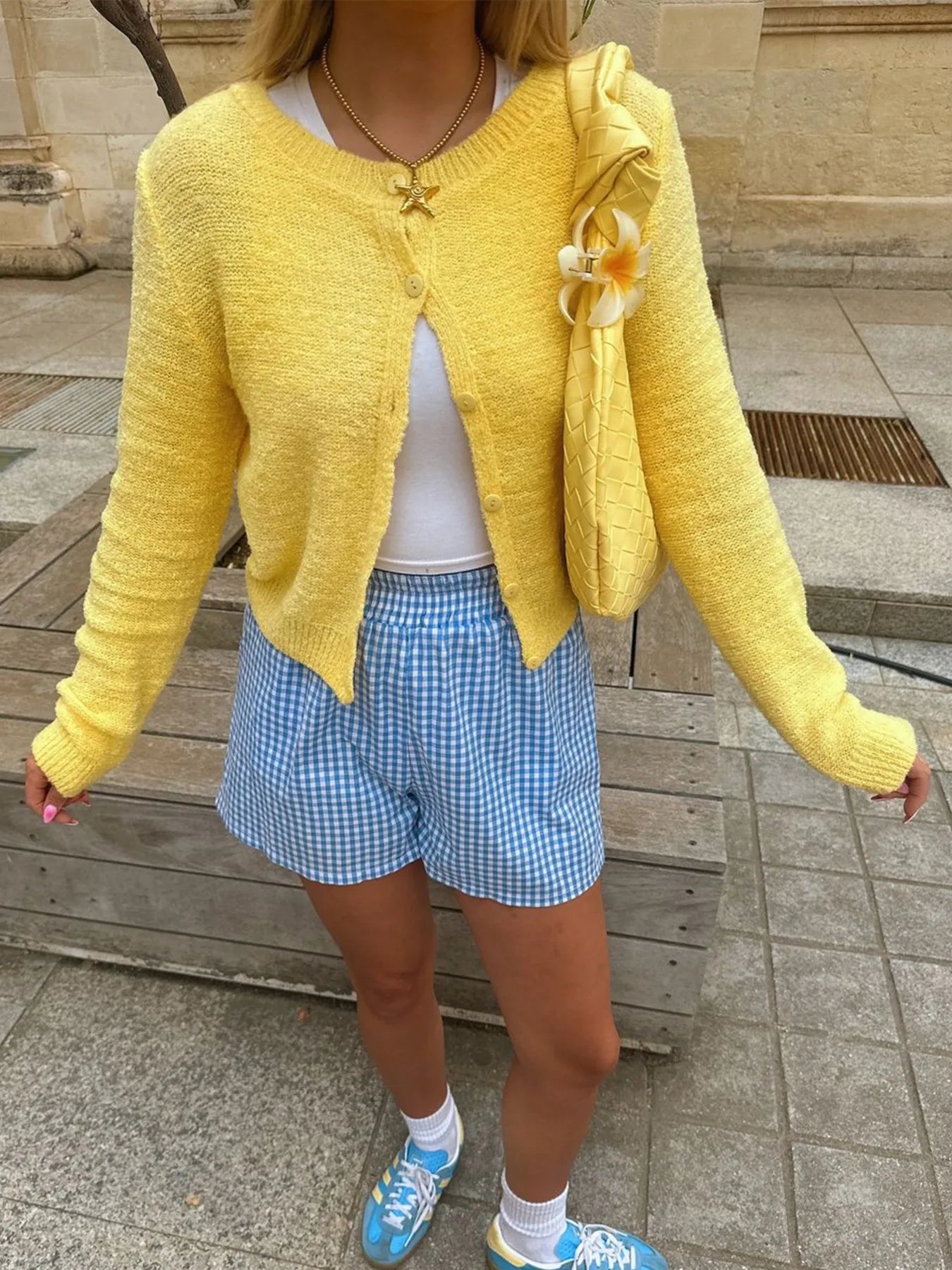 Short Open Front Knit Cardigan - EasyApparels