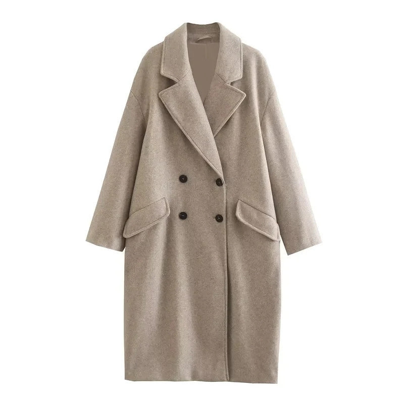 Large Women's Double Breasted City Coat