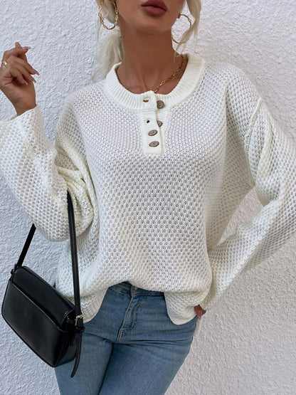 Classic Crew Neck Long Sleeve Sweater Top