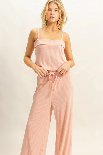 Soft Ribbed Camisole and Legging Set