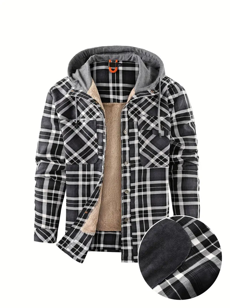 Plaid Hooded Winter Coat
