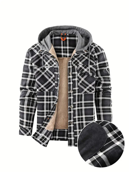 Plaid Hooded Winter Coat