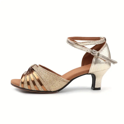 Ladies Low Heel Ankle Strap Sandals - Vossary