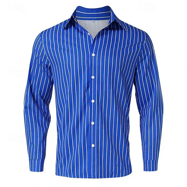 Classic Casual Striped Dress Shirt
