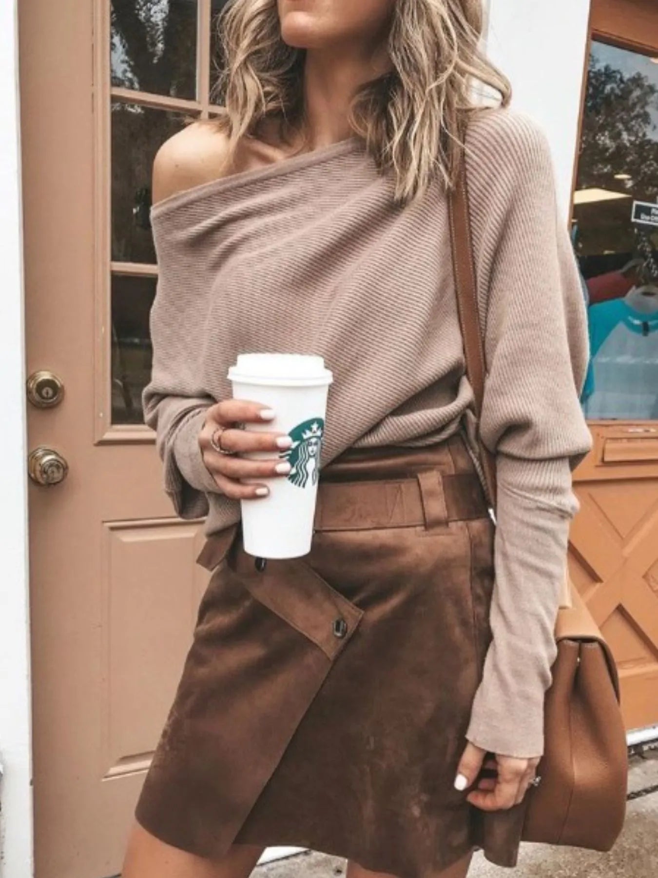 Oversized Cozy One Shoulder Knit Plus Size Top