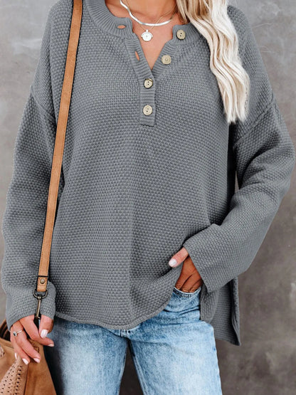 Classic Crew Neck Long Sleeve Sweater Top