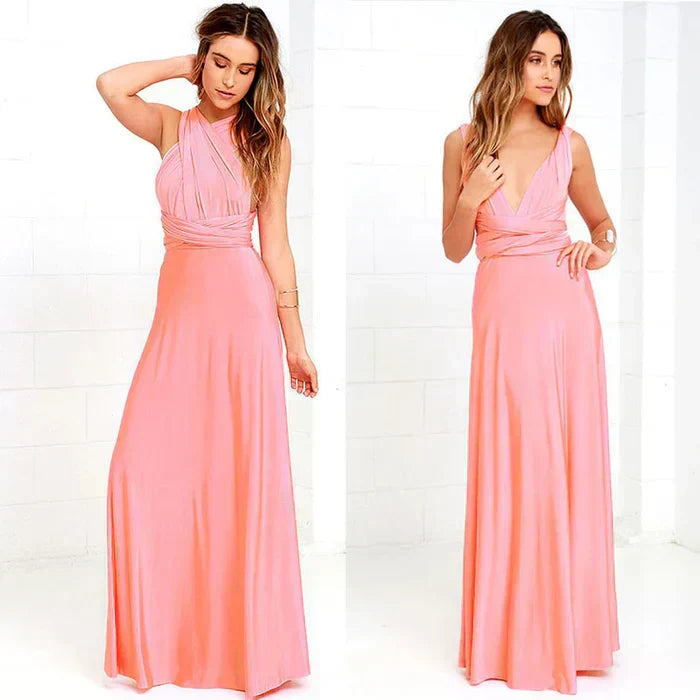 Elastic Wrap Dress - Isla-Pink-S-Nora Luxe