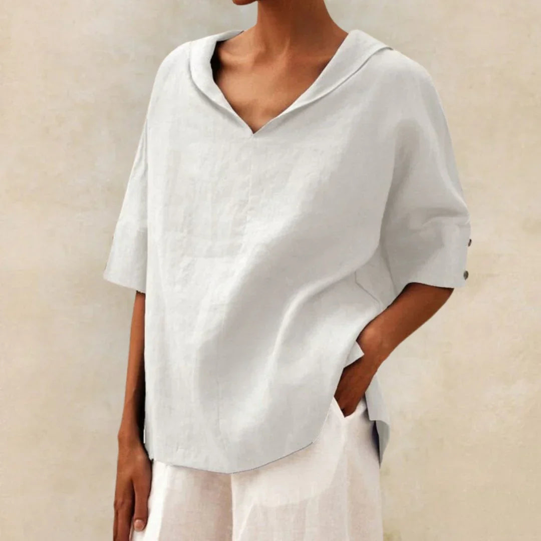 Lightweight Breathable Summer Linen Top - Vossary