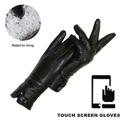 Soft Women's Leather Gloves - Fitted, Sheepskin Lined