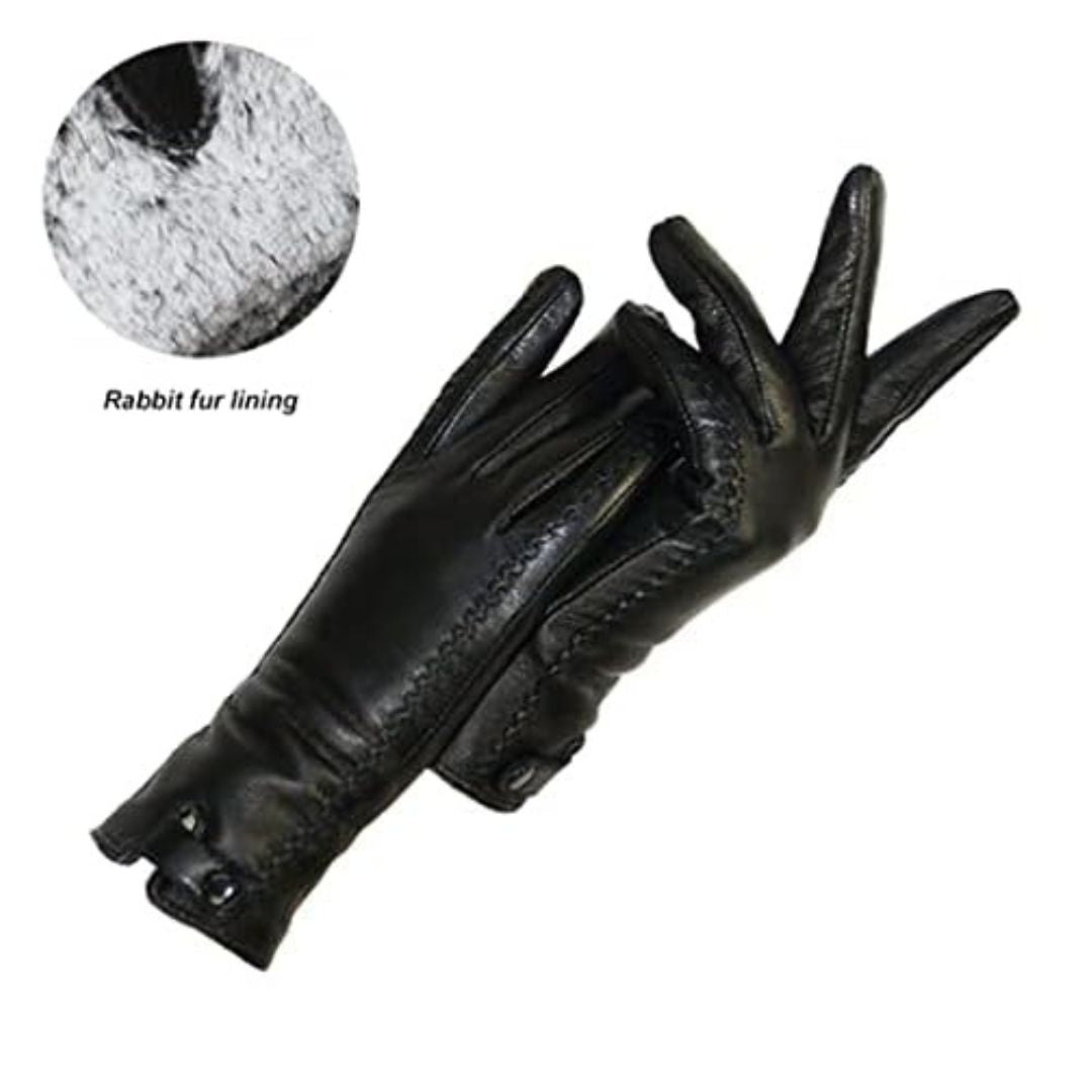 Soft Women's Leather Gloves - Fitted, Sheepskin Lined - Luxicro