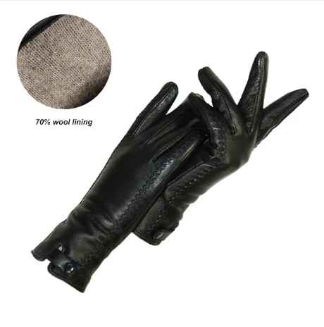 Soft Women's Leather Gloves - Fitted, Sheepskin Lined