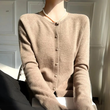 Soft Pink Ladies Open Front Cardigan