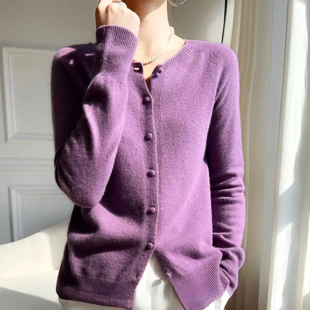 Soft Pink Ladies Open Front Cardigan