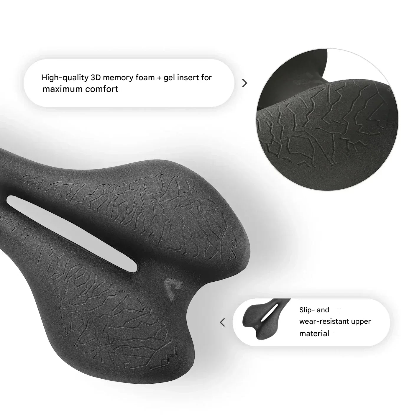 Ergonomic Bicycle Saddle with Memory Foam – SaddlePeak AirRide-Nora Luxe
