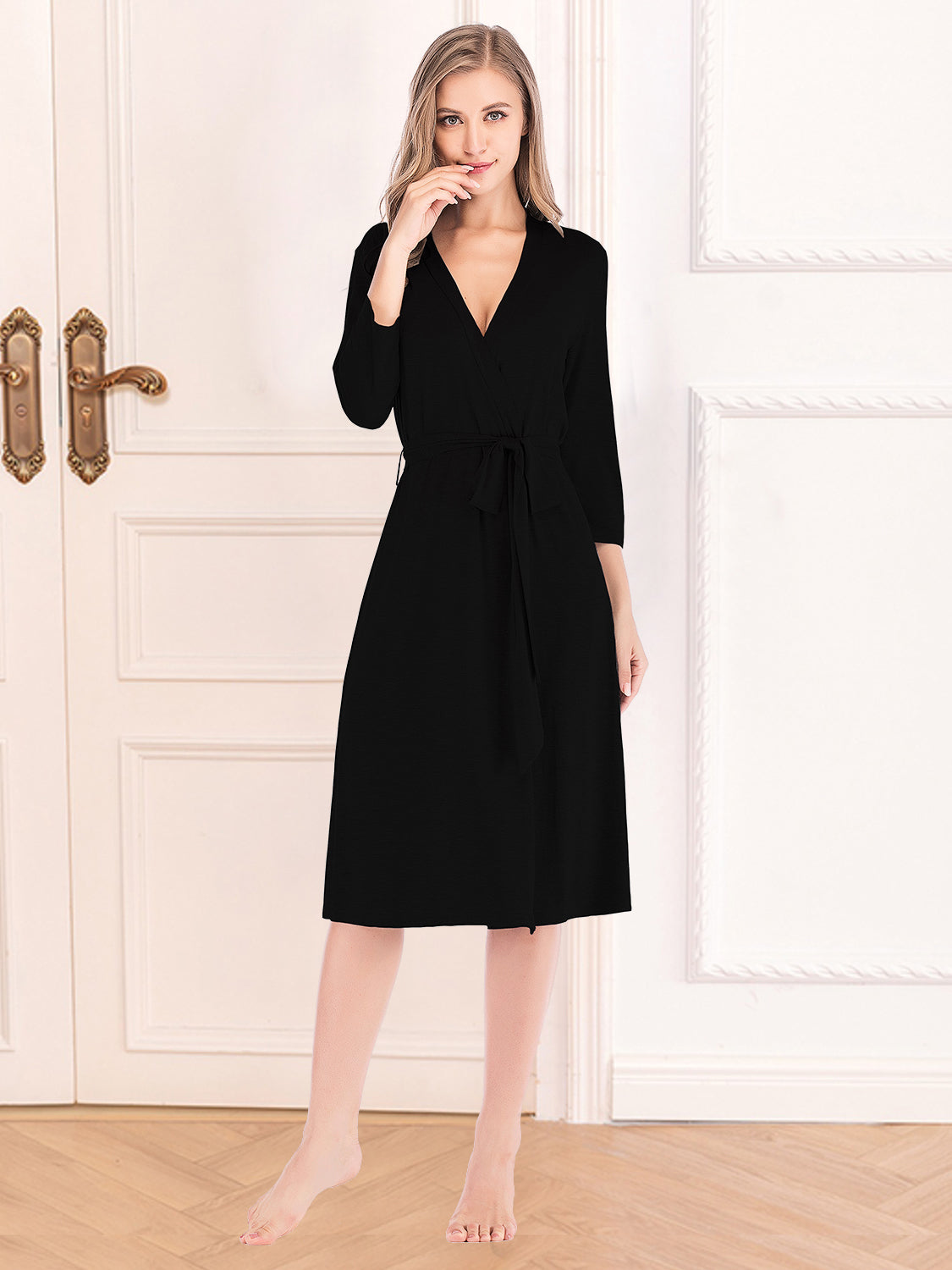 Low Cut V Neck Sleep Dress - EasyApparels