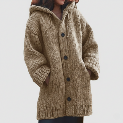 Cozy Oversized Wool Cardigan with Button Pockets