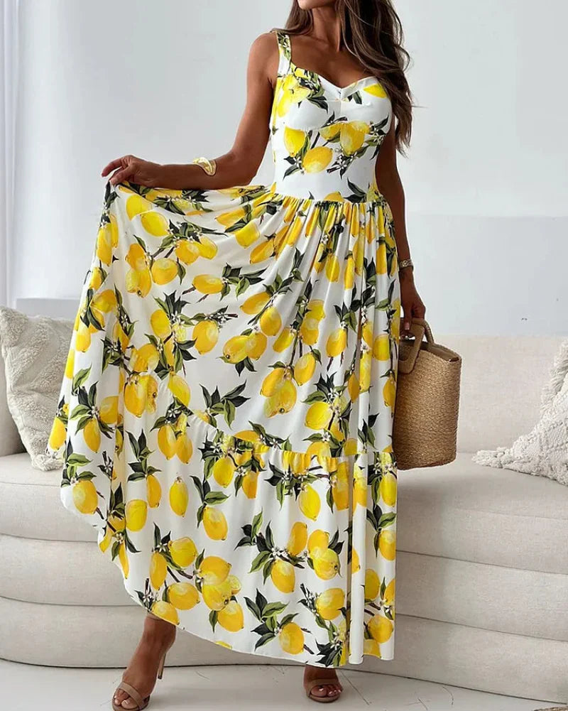 Yellow Sundress with Adjustable Straps - Vossary