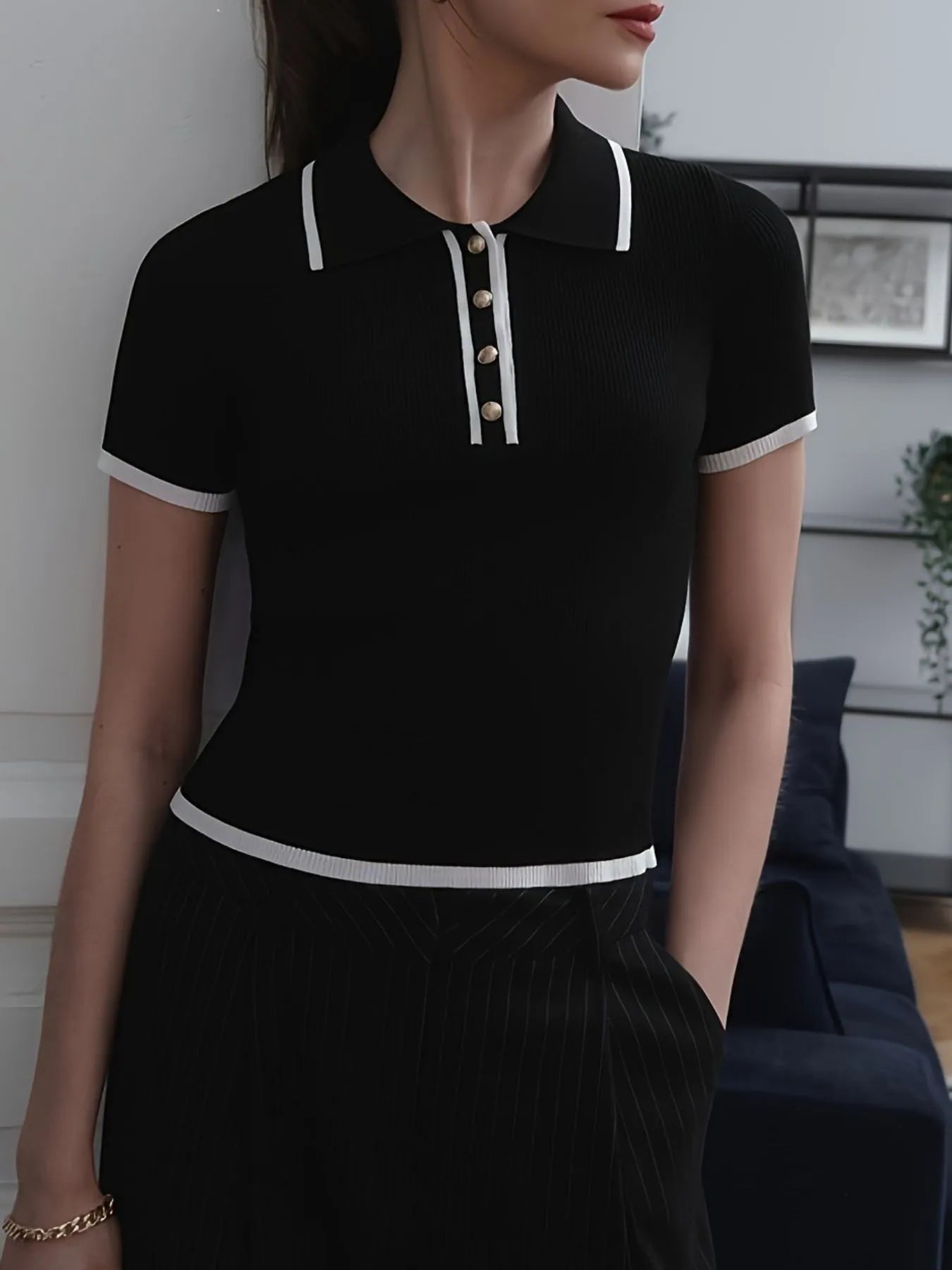 Classic Fit Polo Shirt with Contrast Collar - EasyApparels