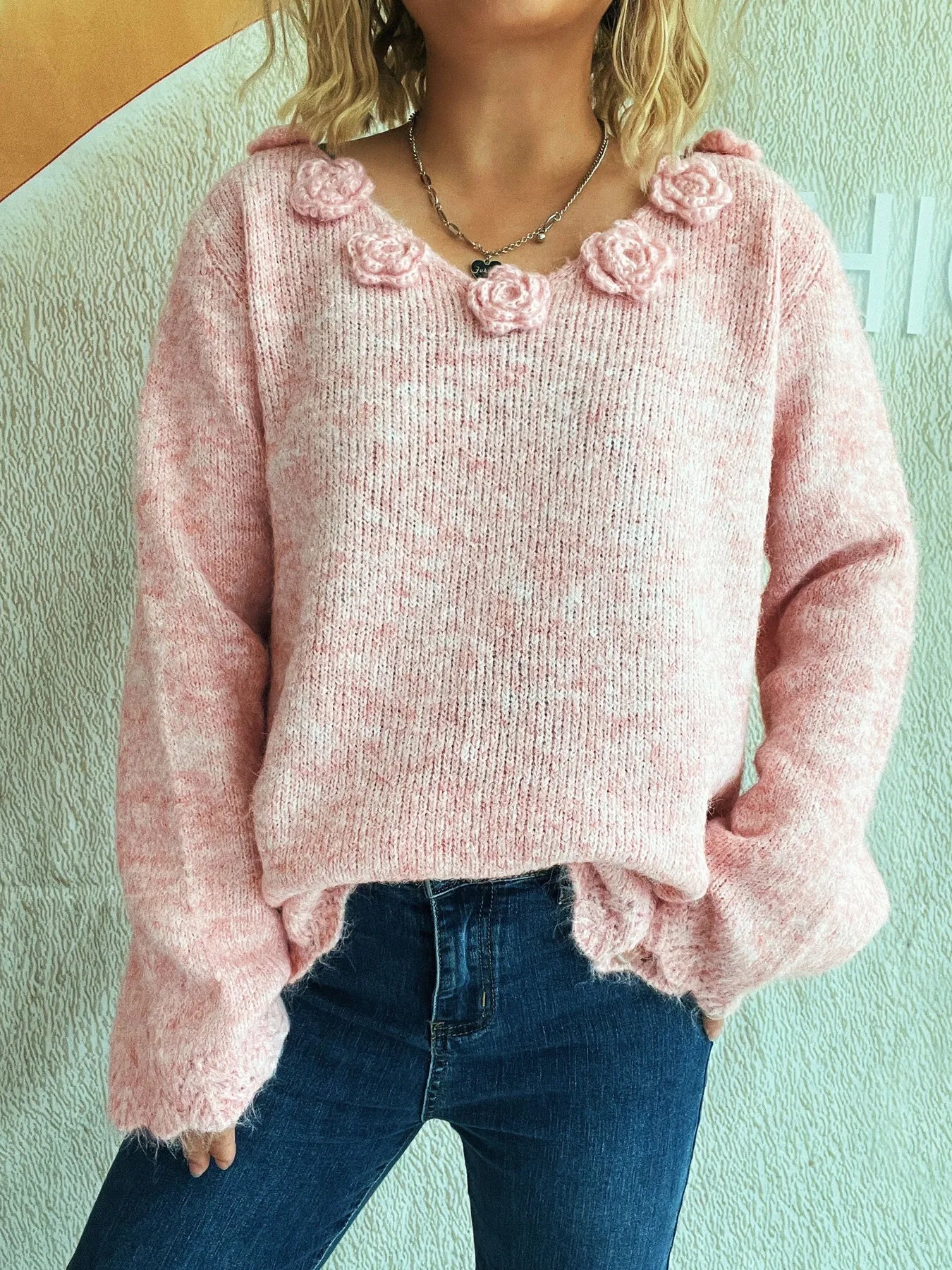 Beautiful Floral Crew Neck Sweater