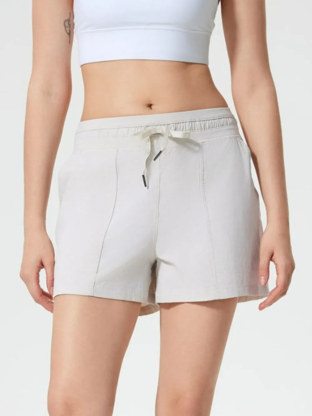 Athletic Drawstring Running Shorts with Pockets