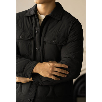 Slim Fit Men's Down Coat - Waterproof Nylon Jacket