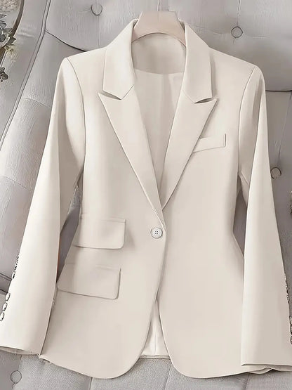 Classic One Button Long Blazer