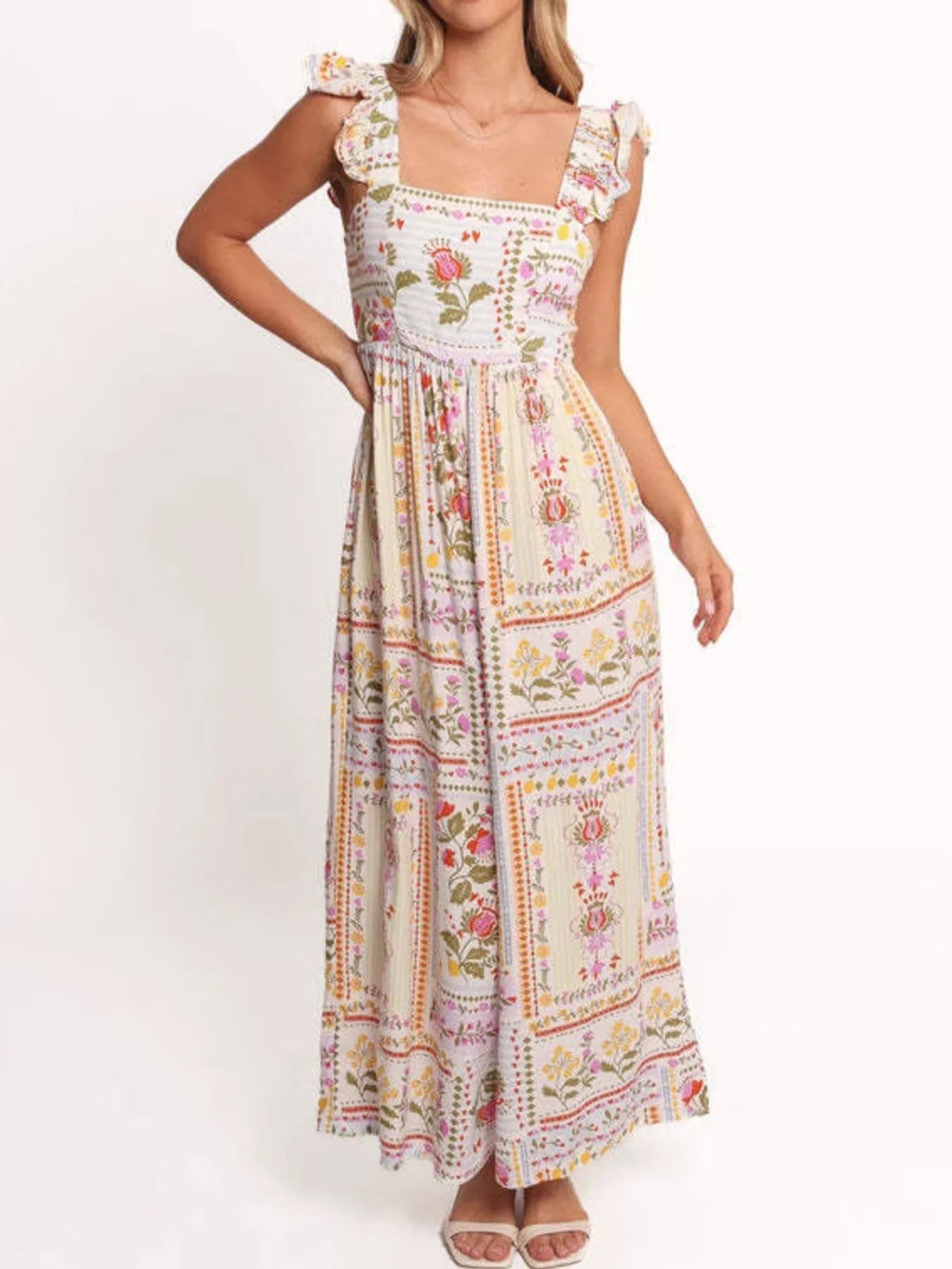 Pretty Floral Off Shoulder Jumpsuit - EasyApparels
