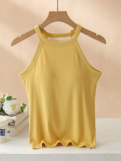 Classic Fit Tank Top With Built In Bra