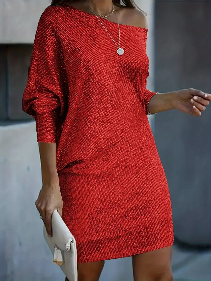 Glittering Evening Dress with Sequin Details