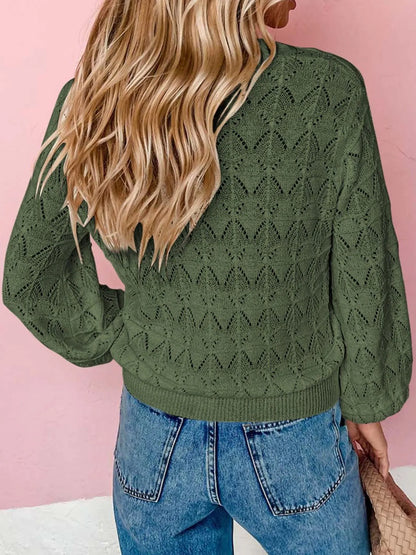 Lace Detail Crew Neck Sweater