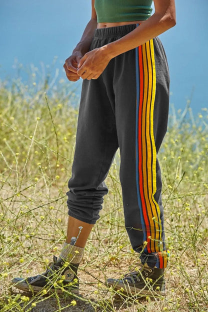 Colorful Stripe Stretchy Fitness Pants