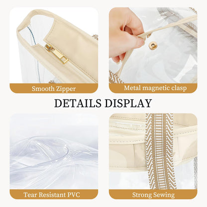 Clear Large Mesh Beach Bag with 8 Compartments
