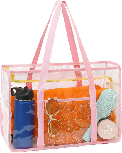 Clear Large Mesh Beach Bag with 8 Compartments