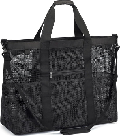 Clear Large Mesh Beach Bag with 8 Compartments